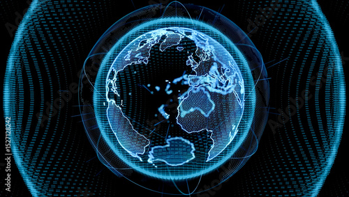 Conceptual visual of the earth and digital data