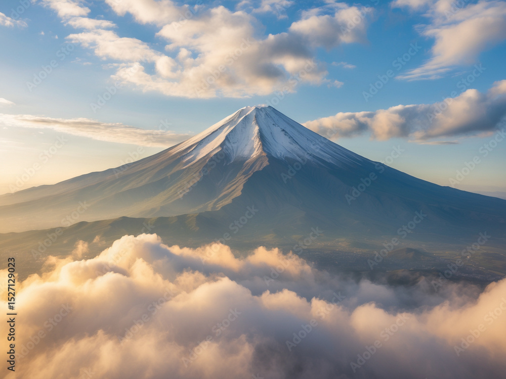 A stunning landscape photograph of Mount, its snow-capped peak rising majestically above a sea of clouds under a vibrant sky. A stunning landscape photograph of Mount, its snow-capped peak rising majestically above a sea of clouds under a vibrant sky.