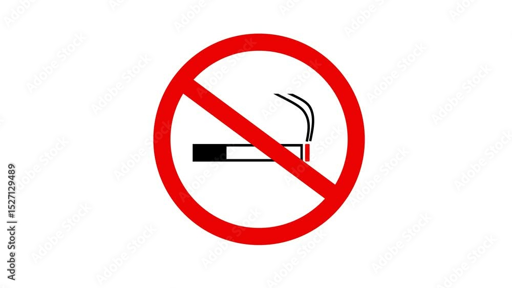 No smoking sign animation in a white background.No smoking icon animation. Animation of no smoking No smoking sign animation in a white background.No smoking icon animation. Animation of no smoking