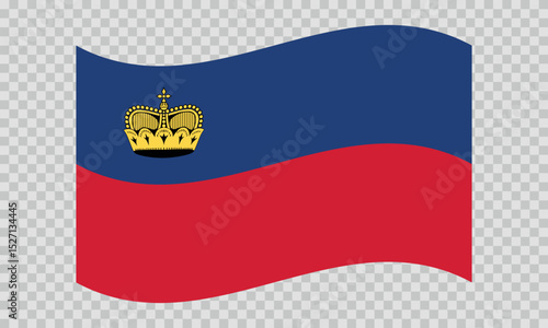Flag of Liechtenstein. National symbol in official colors. Template icon. Abstract vector background.