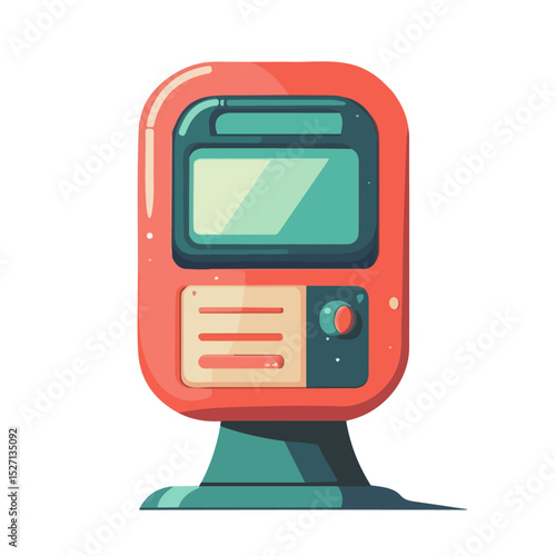2D flat vector illustration of Automatic Buret, isolated on a white background.