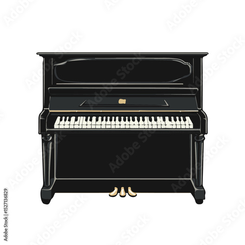 Acoustic Piano vector 2D flat illustration, isolated on a white background.