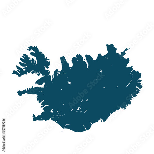 Map of Iceland, sign silhouette. World Map Globe. Vector Illustration isolated on transparent background. Europe continent.