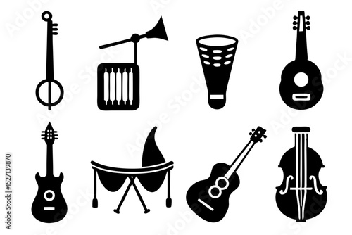 Collection of musical instrument icons