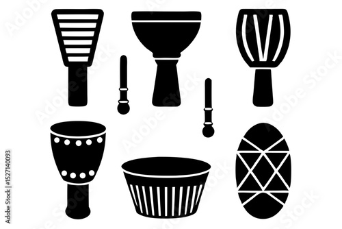 Collection of african percussion instruments