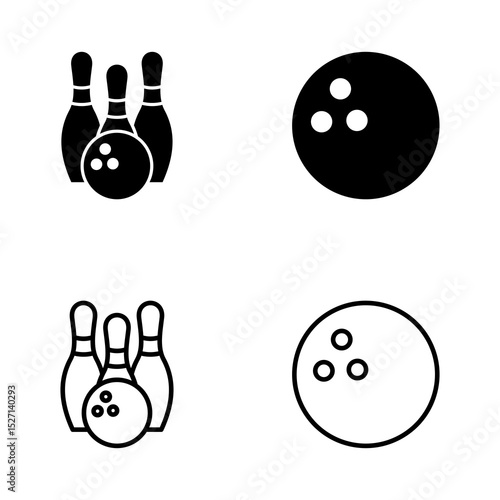 Bowling icon vector. bowling ball and pin sign and symbol.