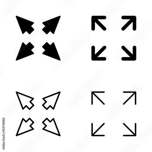 Fullscreen Icon vector. Expand to full screen sign and symbol. Arrows symbol