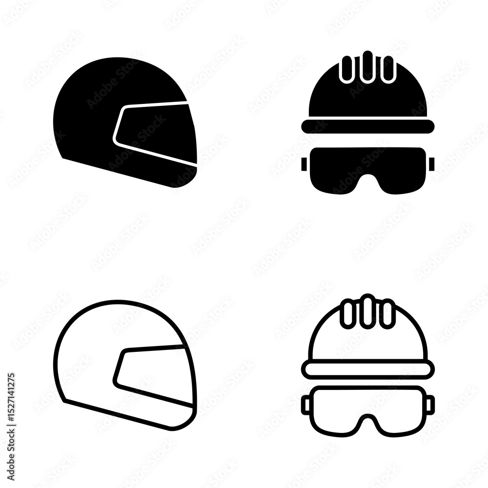 Fototapeta premium Helmet icon vector. Motorcycle helmet sign and symbol. Construction helmet icon. Safety helmet