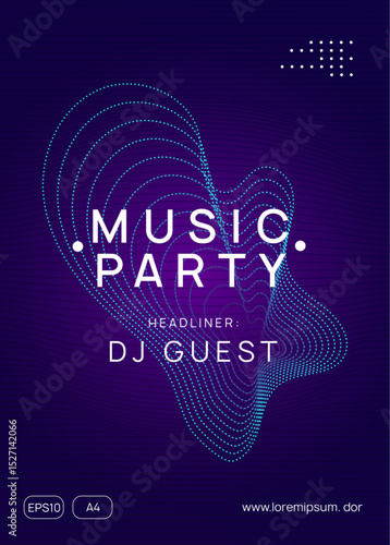 Music Background. Blue Discotheque Magazine. Psychedelic Radio Invitation. Dj Concert Graphic. Green Party Poster. Electro Invite. Fest Banner. Violet Music Background
