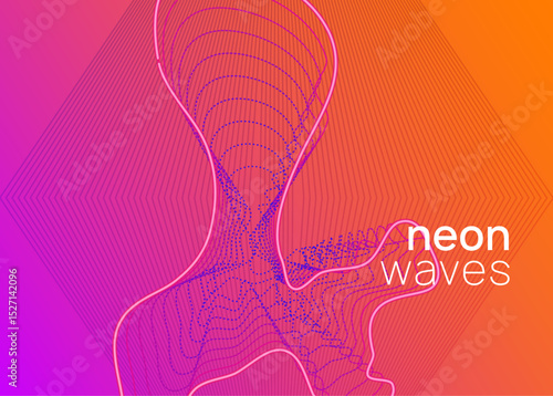 Night Club Banner. Violet Sound Background. Green Edm Design. Concert Vector. Dj Electro Element. Discotheque Flyer. Psychedelic Beat Invitation. Pink Night Club Banner