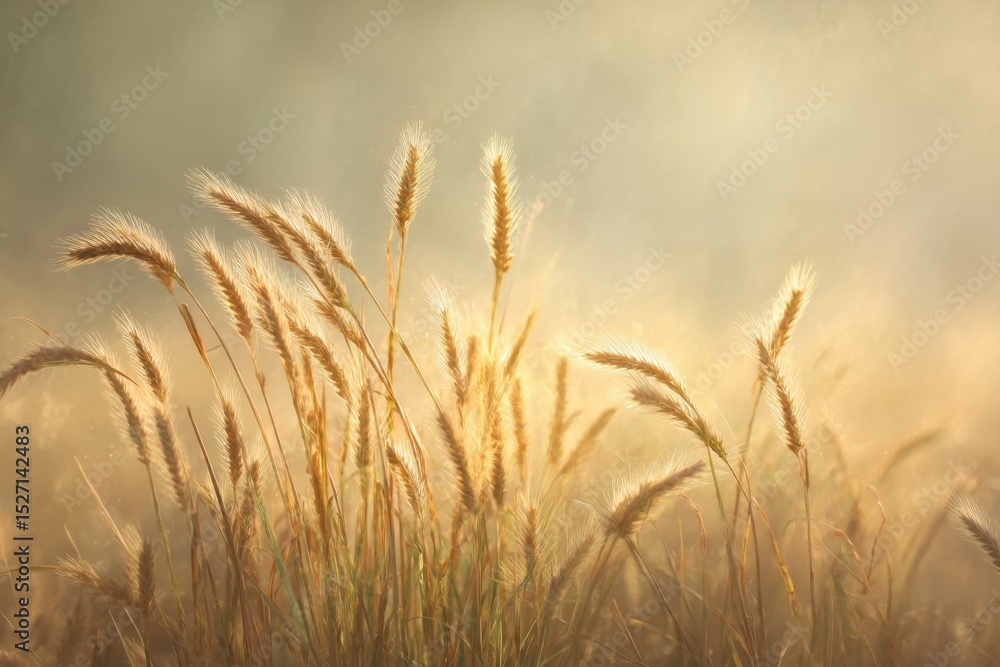 Golden grass field in soft light Golden grass field in soft light