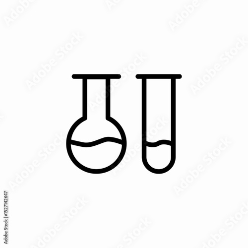 chemistry flasks icon sign vector
