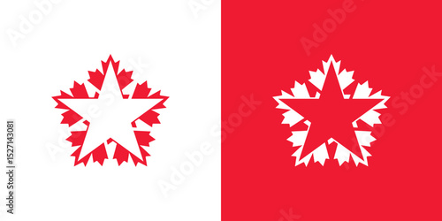 Maple Leaf Star Logo Design
