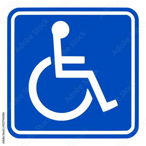 Handicap parking icon showing accessible disabled space and legal permit.