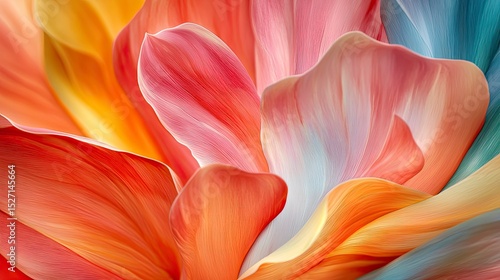 Wallpaper Mural Abstract flower petals in vibrant colors Torontodigital.ca