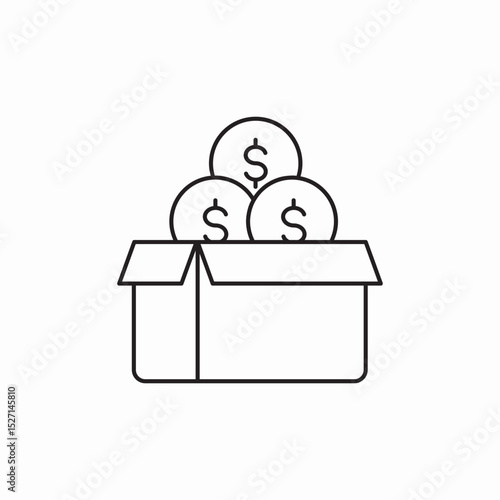 coin unbox icon sign vector