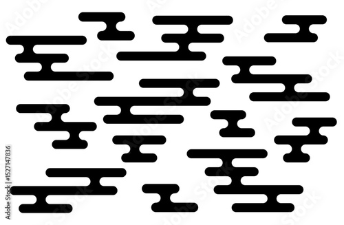 エ霞シルエットベクターイラストセット