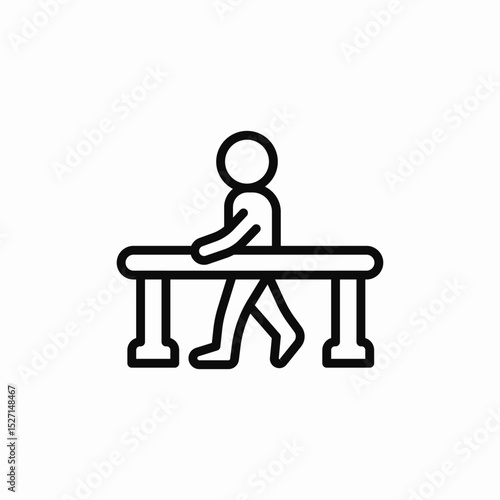 walking assistance fence icon sign vector