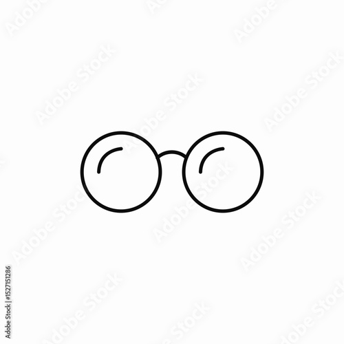 round glasses icon sign vector