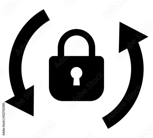 回転ロックのアイコン 黒
