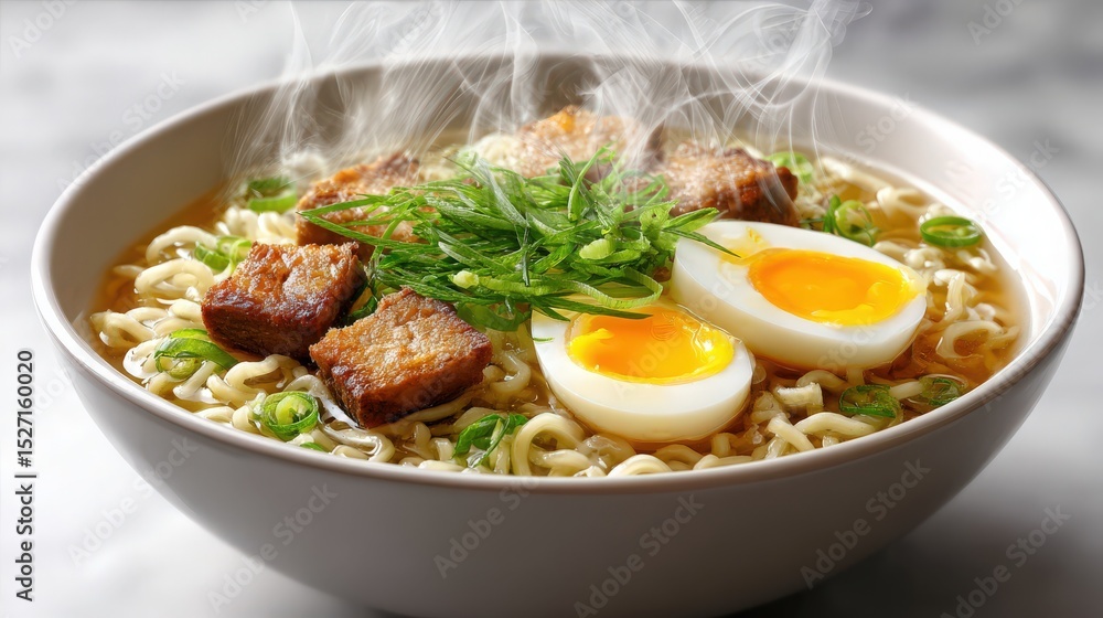 a bowl of ramen with a soft-boiled egg a bowl of ramen with a soft-boiled egg