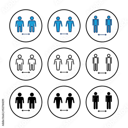 Social distance icon vector. social distancing icon. self quarantine sign