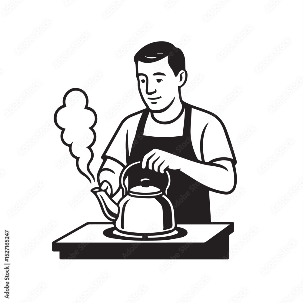 man boiling water man boiling water