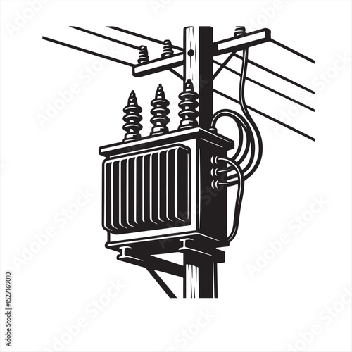 An electric transformer mounted