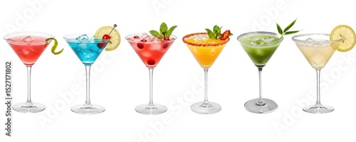 A Colorful Collection of Refreshing Cocktails Six Unique Martini Recipes