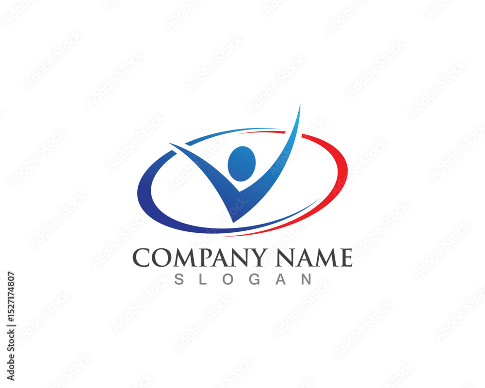 Fototapeta premium Health success people care logo and symbols template