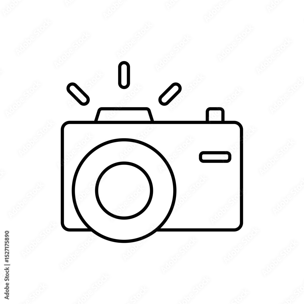 camera icon, vector line isolated on white background. trendy and modern design camera icon, vector line isolated on white background. trendy and modern design
