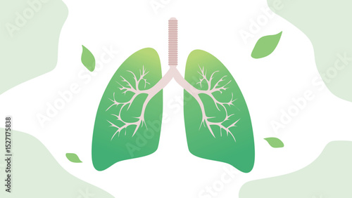 Green Respiratory System Concept Vector Illustration