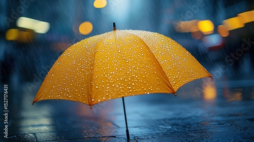 Wallpaper Mural Yellow umbrella in city rain Torontodigital.ca