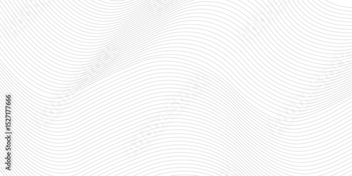 Abstract black and white smooth wave on a white background. Dynamic sound wave. Design element. Vector illustration. 