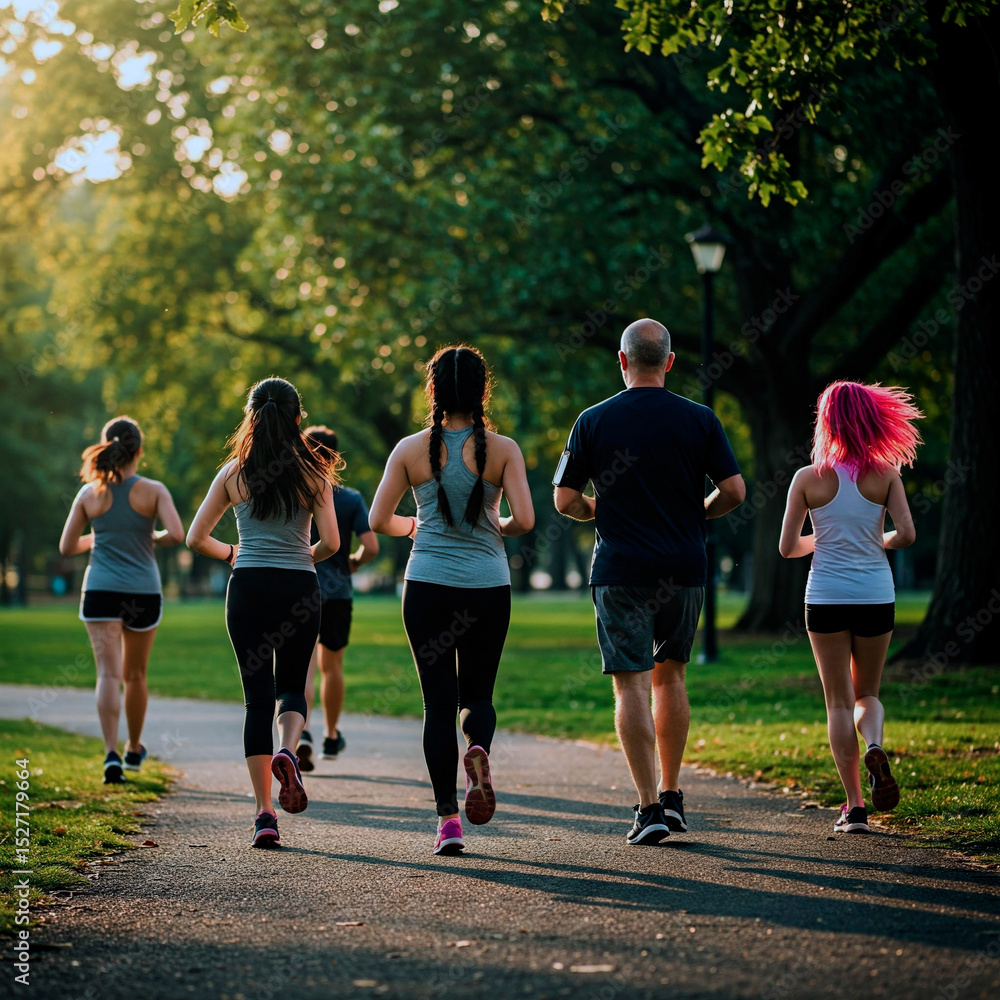 Fototapeta premium Group of Runners in the Park