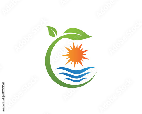 leaf green nature logo and symbol template Vector