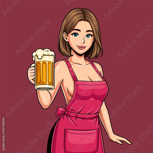 Character of a waiter for beer beverage business