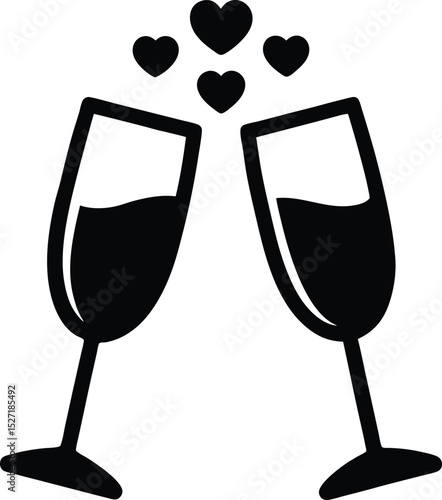 Toasting Champagne Flutes Icon