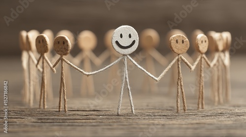 A stick figure is warmly welcomed by a group, symbolizing the smooth integration and onboarding of a new employee into the team.
