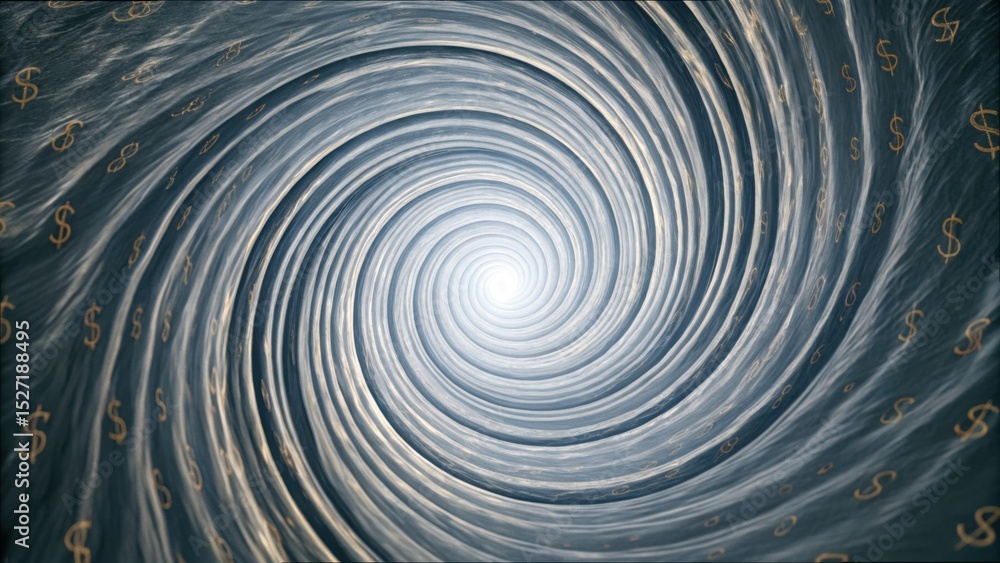 Fototapeta premium Data Bias and Money Dynamics in an Engaging Whirlpool Concept