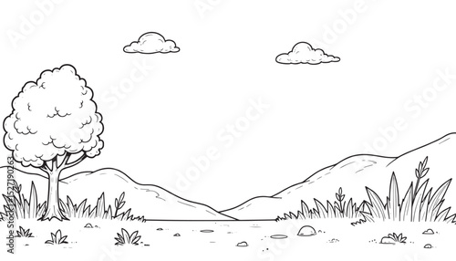 Nature Outline for Colouring Book