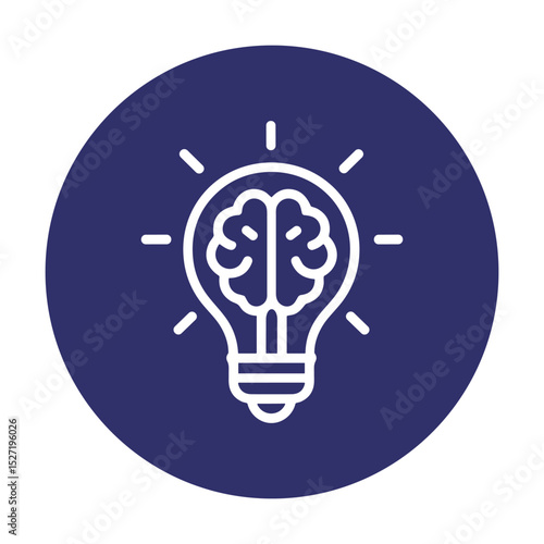 Brainstorm Illuminating mental brilliance. Icon symbol illustration