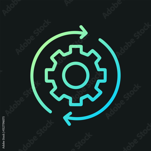 Circular process with gear simple design. Icon symbol illustration