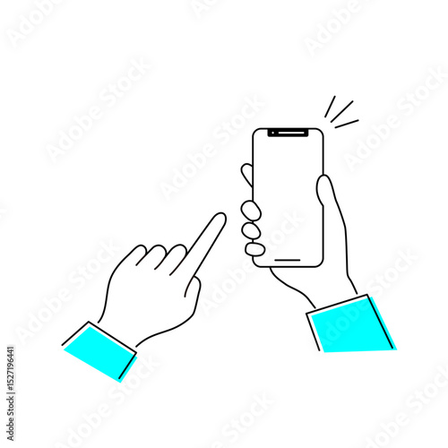 スマートフォンの画面を指で操作する