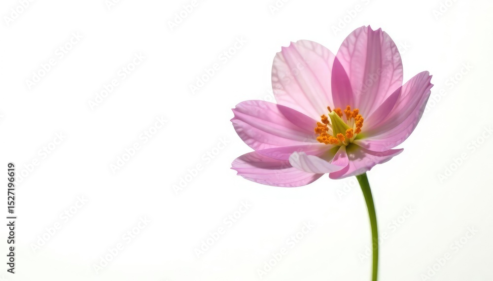Delicate flower with intricate details isolated on white background, single bloom, simplicity Delicate flower with intricate details isolated on white background, single bloom, simplicity