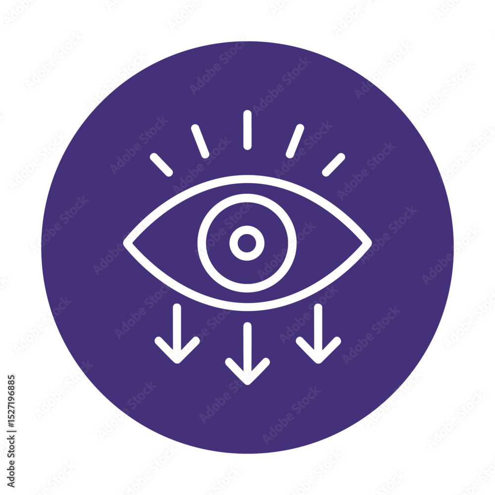 Obraz premium Seeing insights downward flow of knowledge. Icon symbol illustration