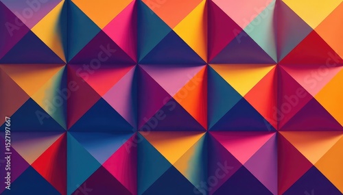 Geometric shapes repeating in a grid, bold hues, wallpaper, minimal
