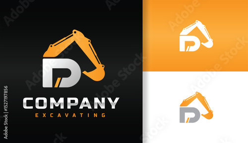 LETTER D EXCAVATOR LOGO DESIGN