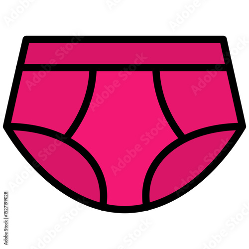 Underpants Outline Flat Icon, Outline Flat Design Style Icon Vector Illustration