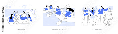 Nature adventure isolated cartoon vector illustrations se